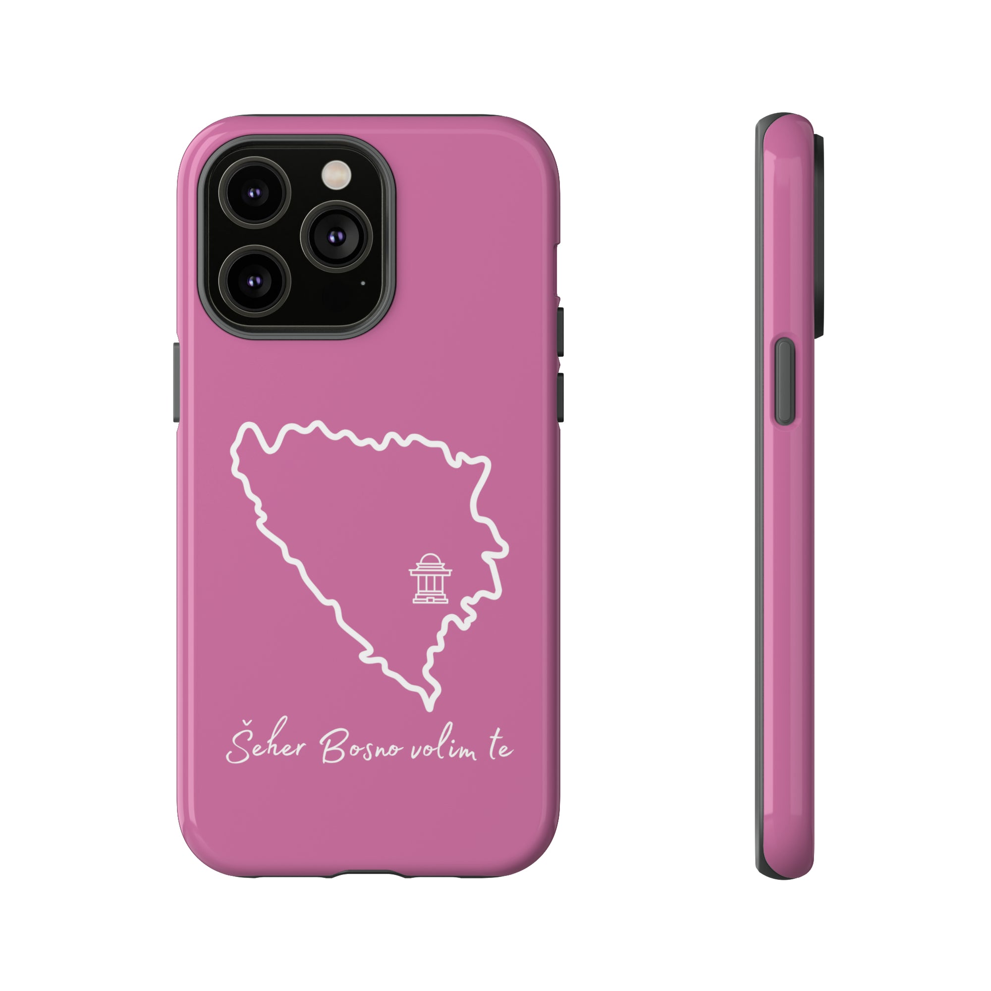 Šeher Bosno Volim Te Phone Case - Light Pink