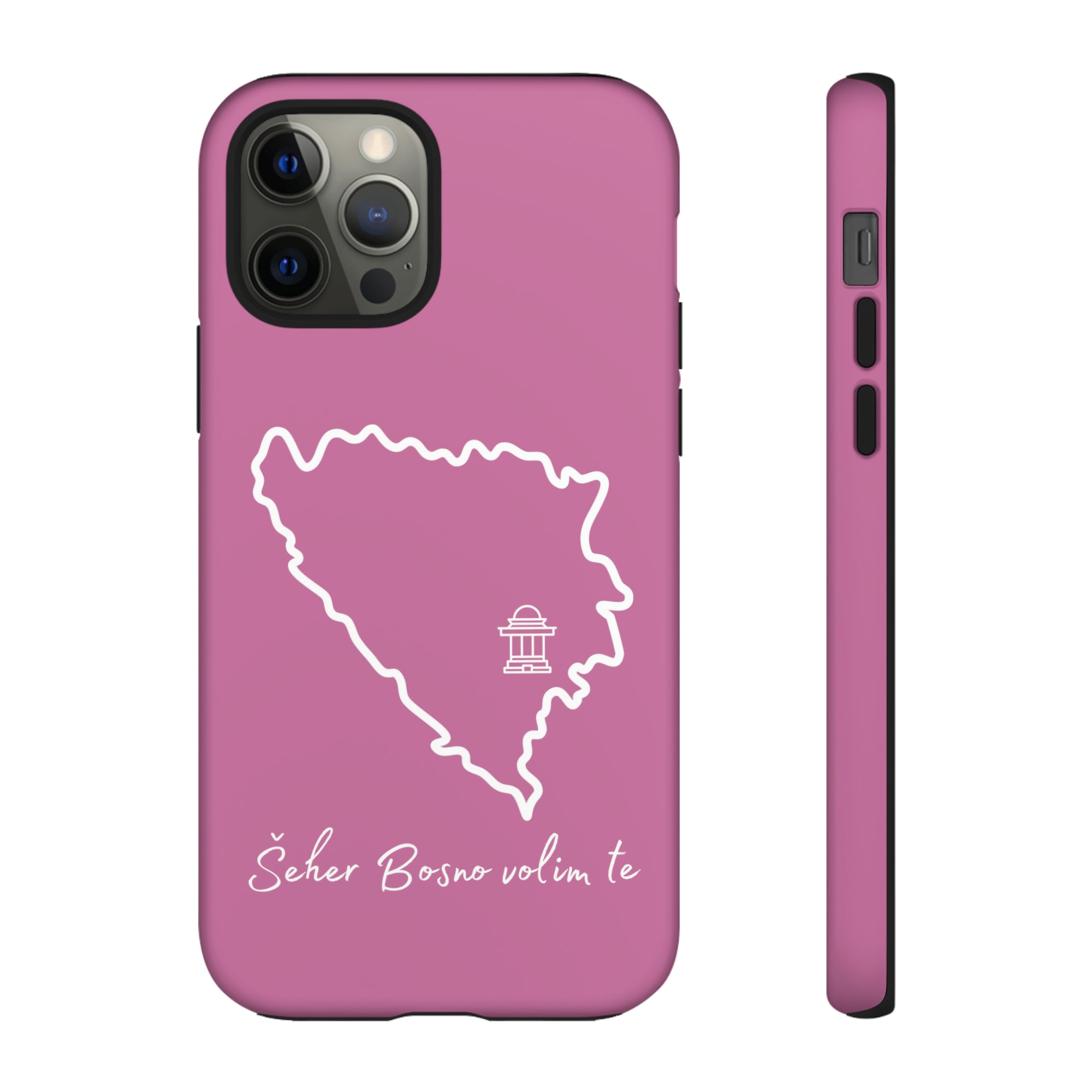 Šeher Bosno Volim Te Phone Case - Light Pink