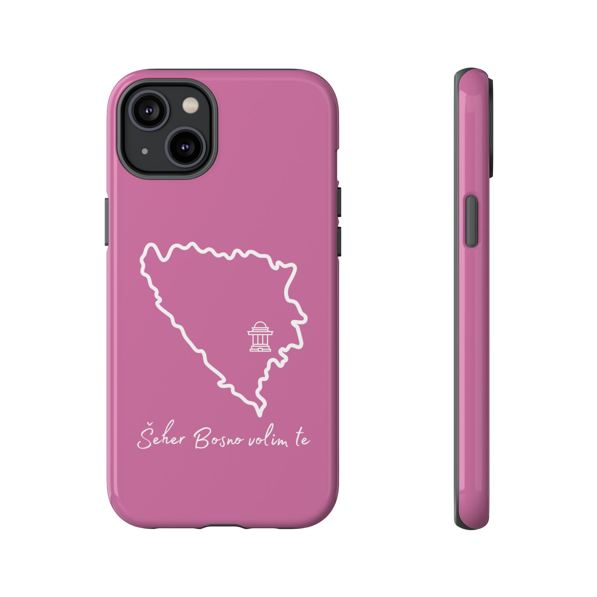 Šeher Bosno Volim Te Phone Case - Light Pink