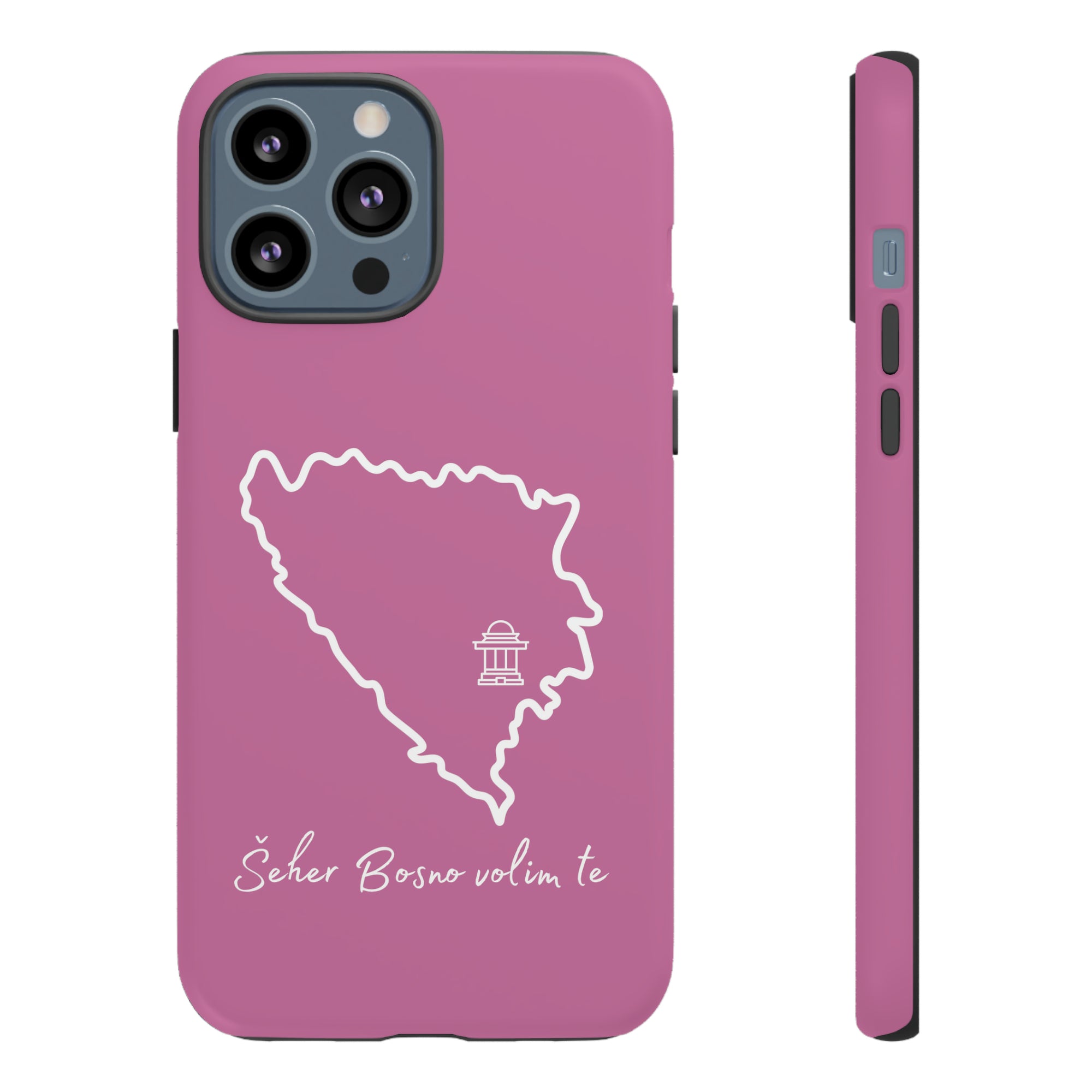 Šeher Bosno Volim Te Phone Case - Light Pink